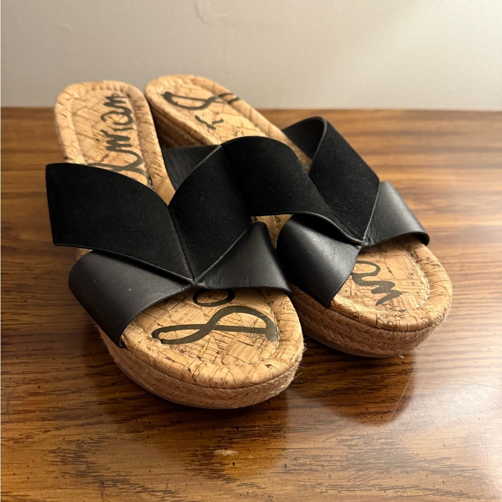 Sam Edelman Women's Black Wedge Sandals